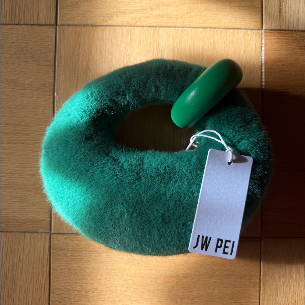 JW PEI Green Fuzzy Handbag